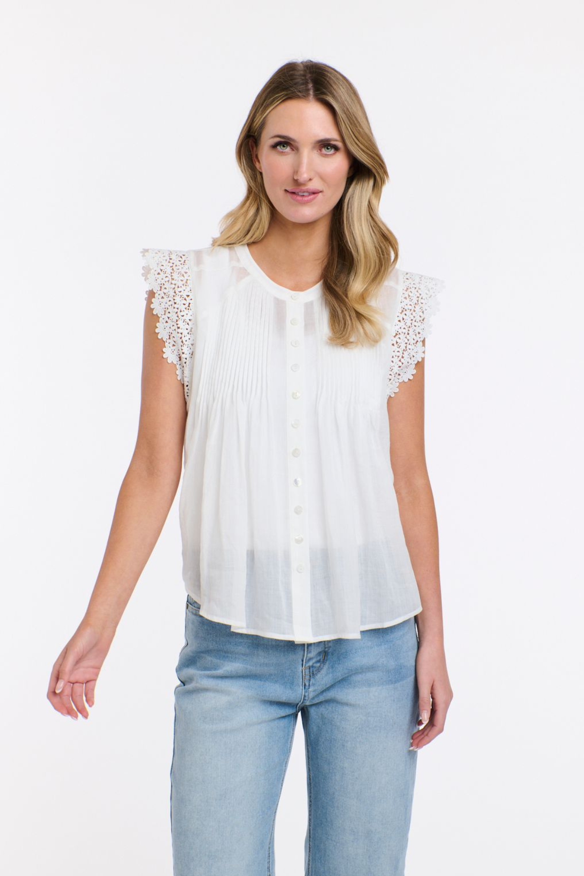 Jude Lace Blouse White