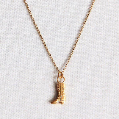 Cowboy Boot Gold Necklace