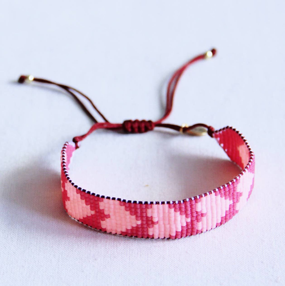 Heart Woven Bracelet Fuchsia