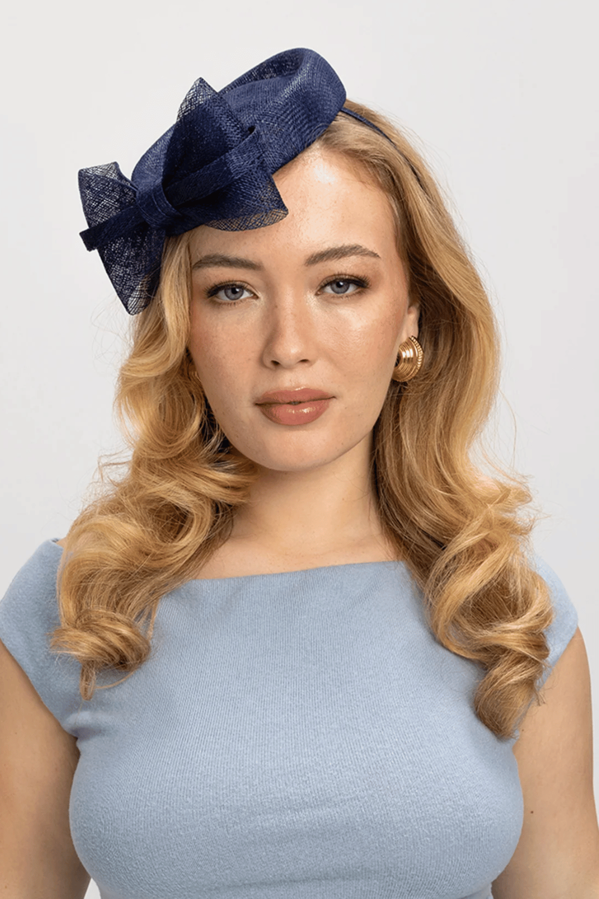 Juliet Fascinator in Navy Blue