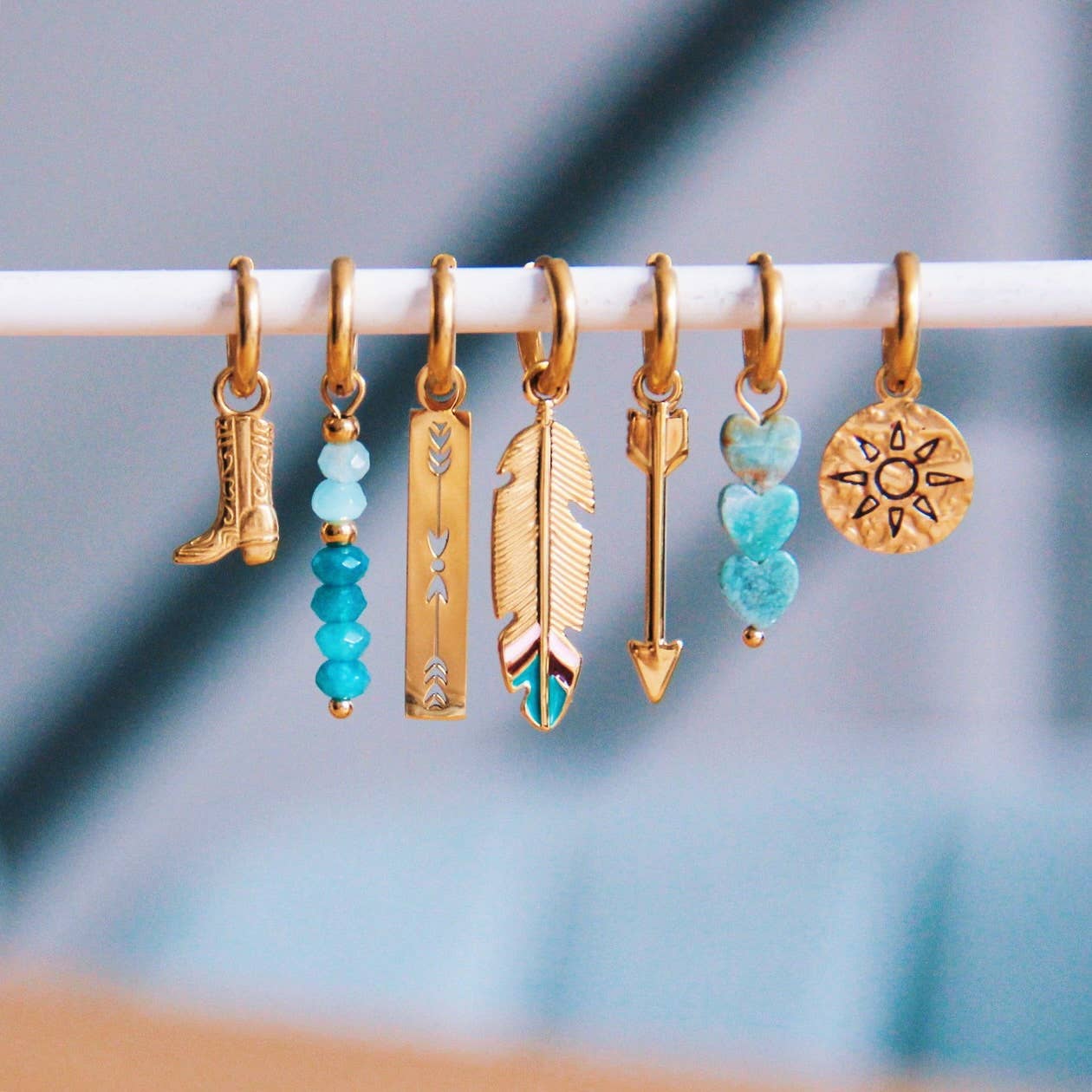 Arrow & Moon Hoop Earrings