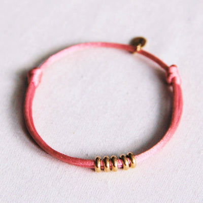 Satin Ring Charms Bracelet Magenta