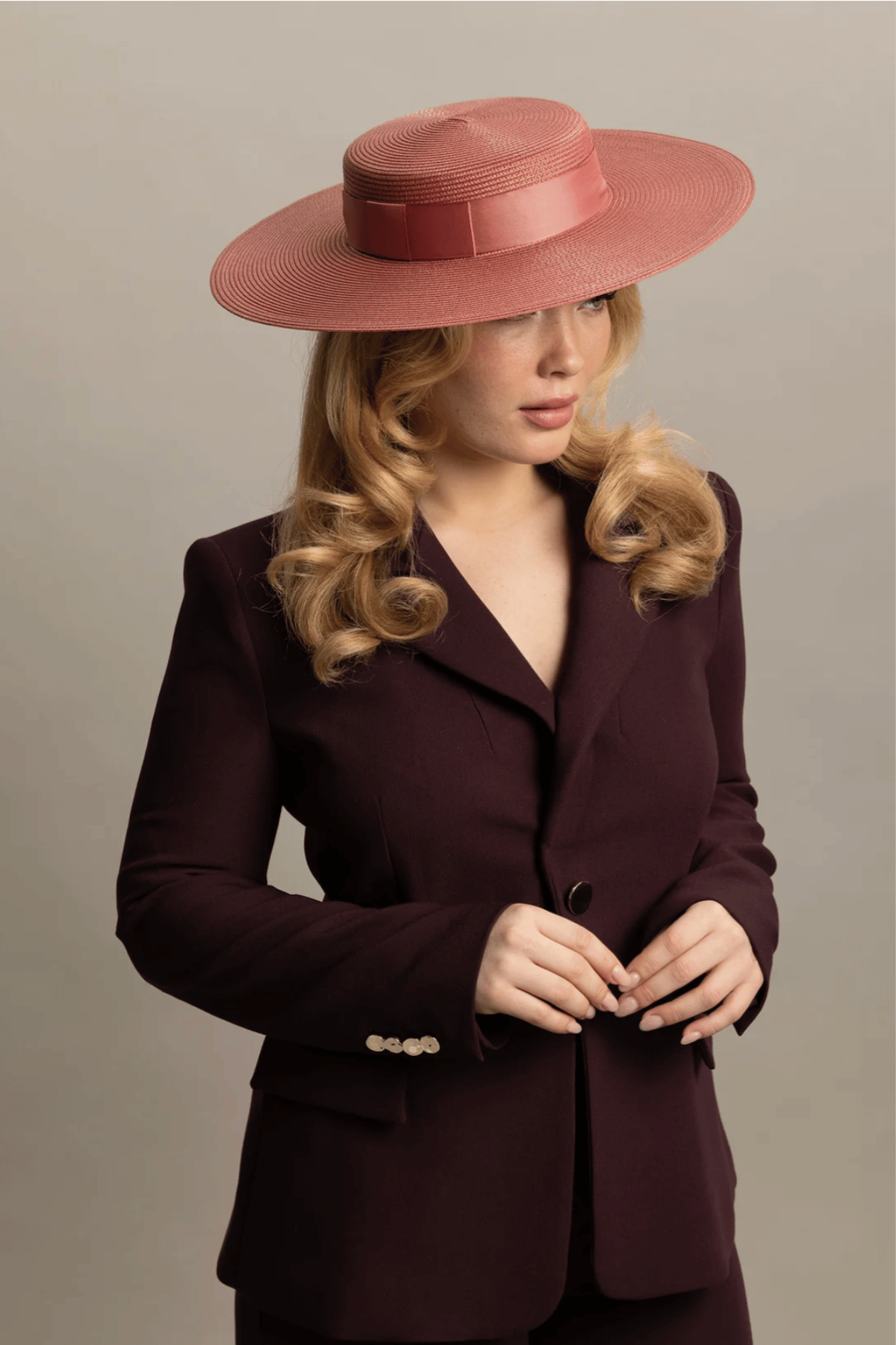Macy Racewear Boater in Rose Pink