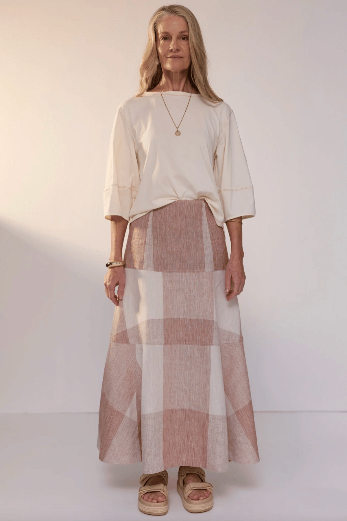 Nixie Skirt Toffee Gingham