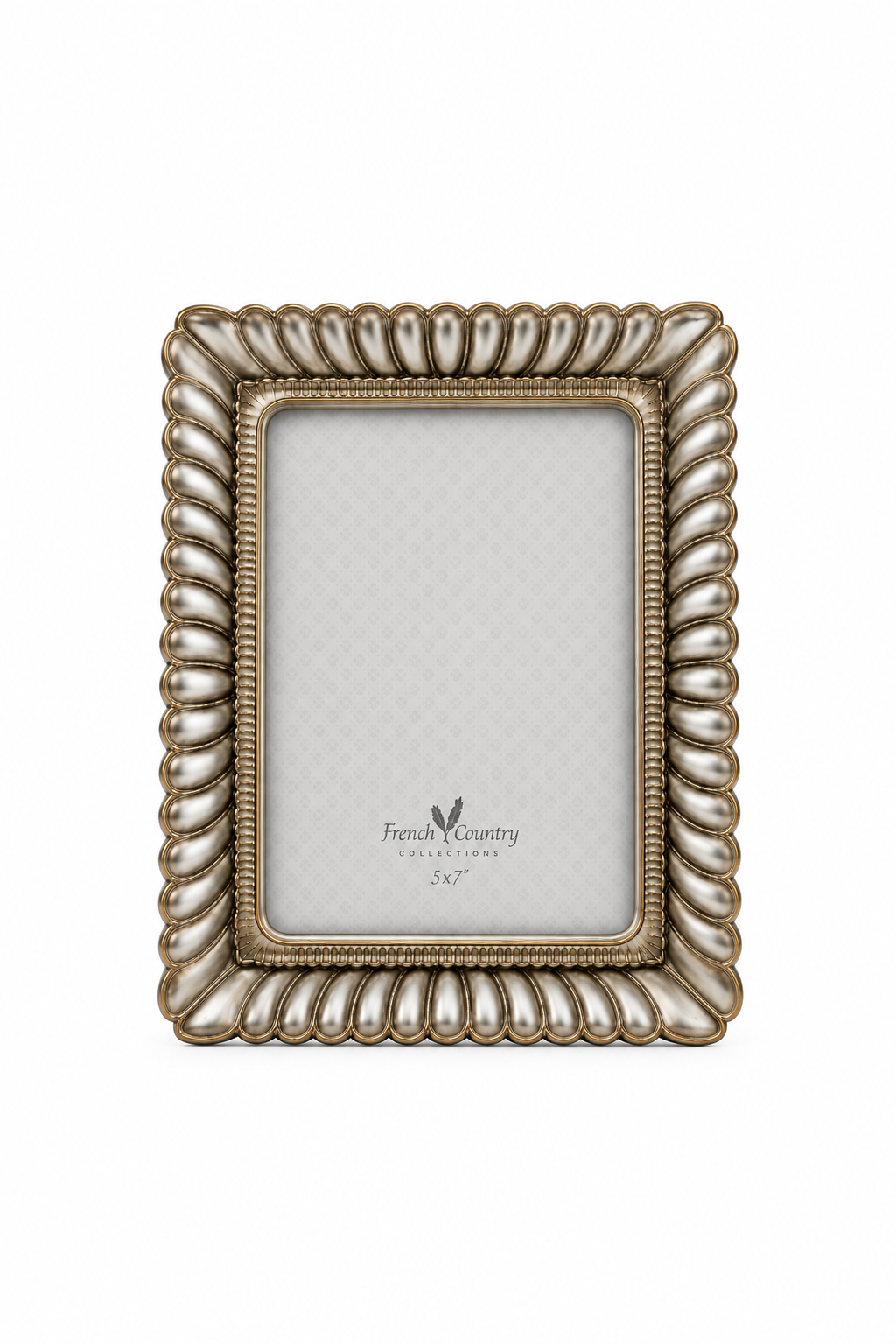 Fanned Rectangle Frame Pewter Finish 5x7