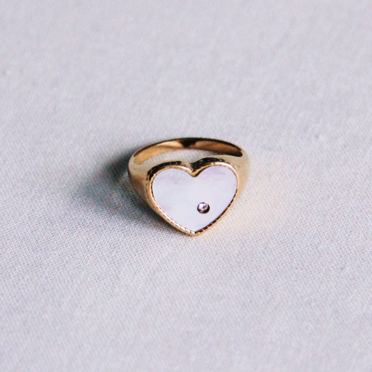 Heart Mother of Pearl Ring