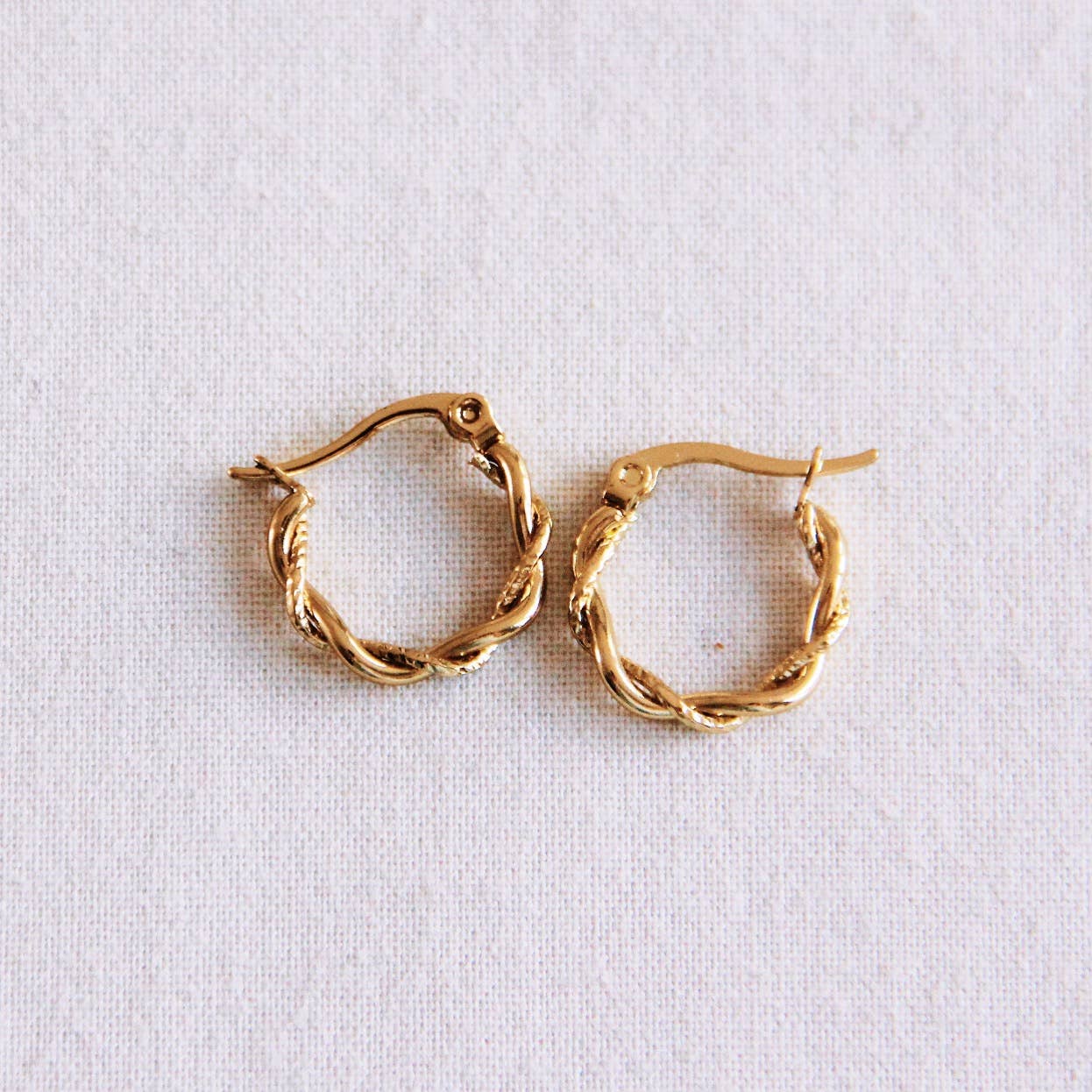 Twisted Gold Hoops