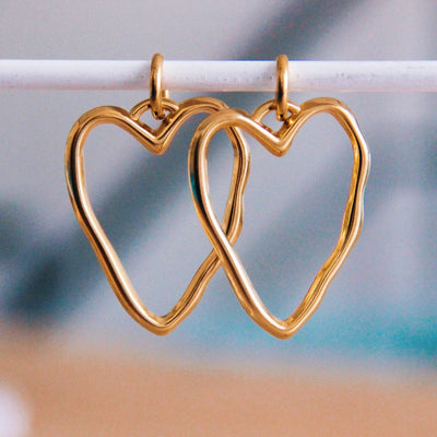 Open Heart Earring Hoops