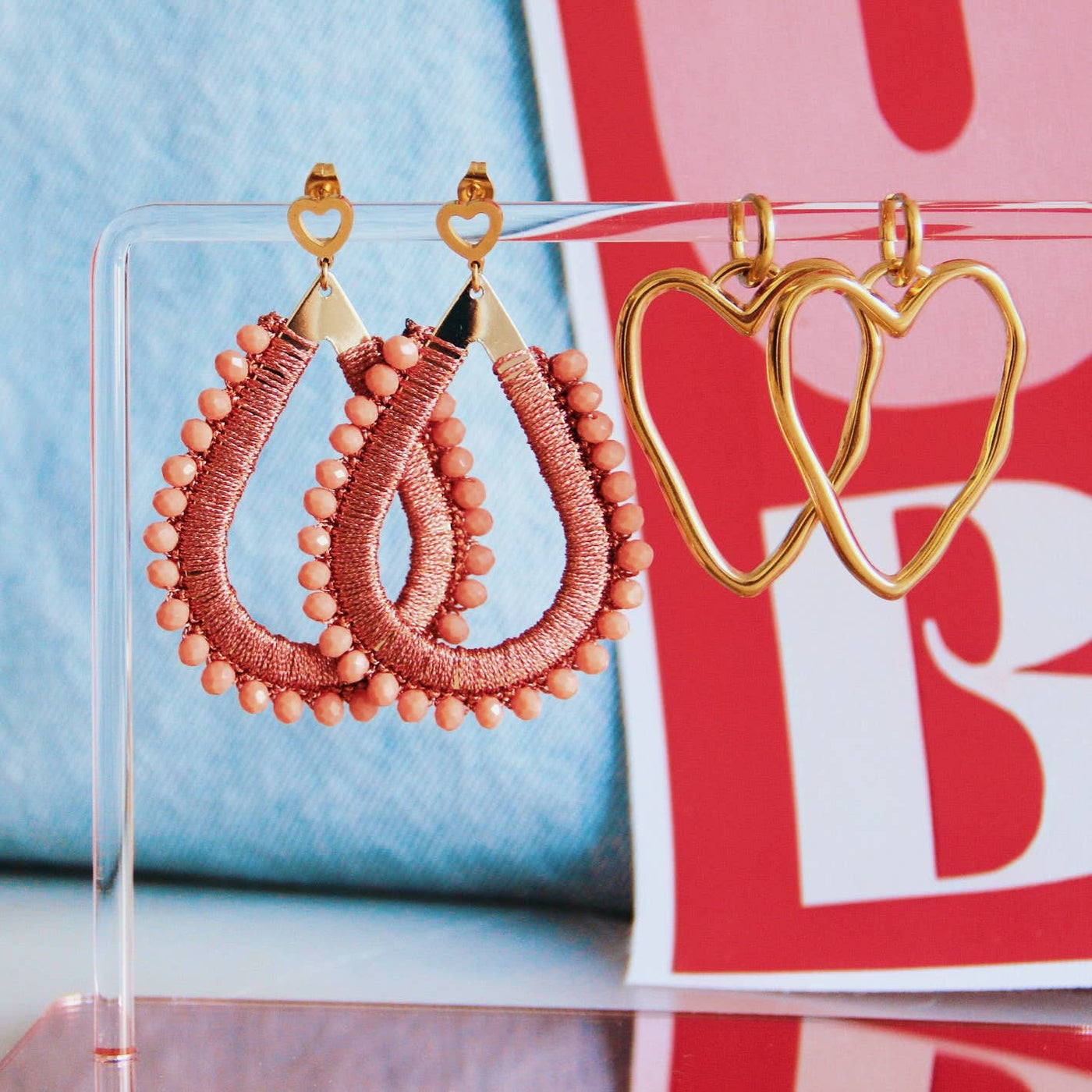 Open Heart Earring Hoops