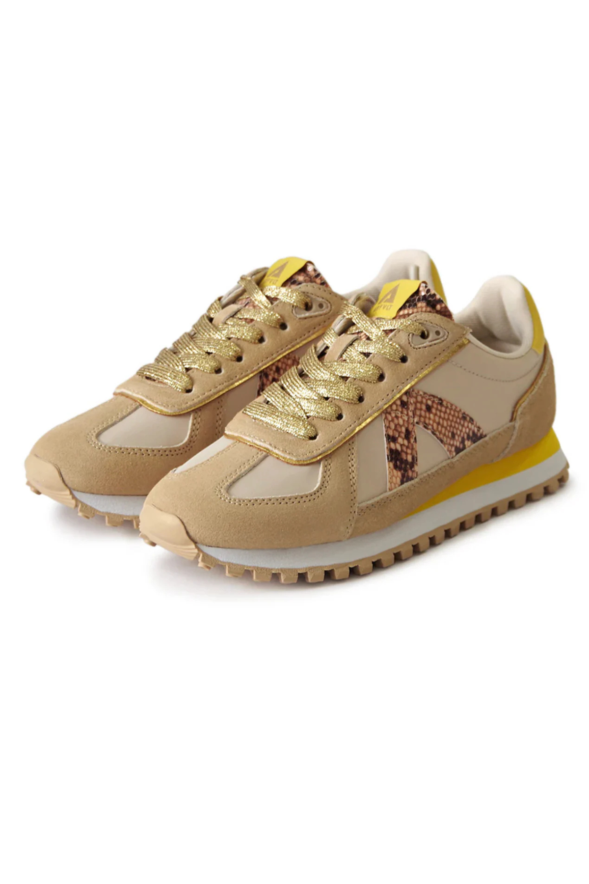 Gate Sneaker Tan Snake Yellow