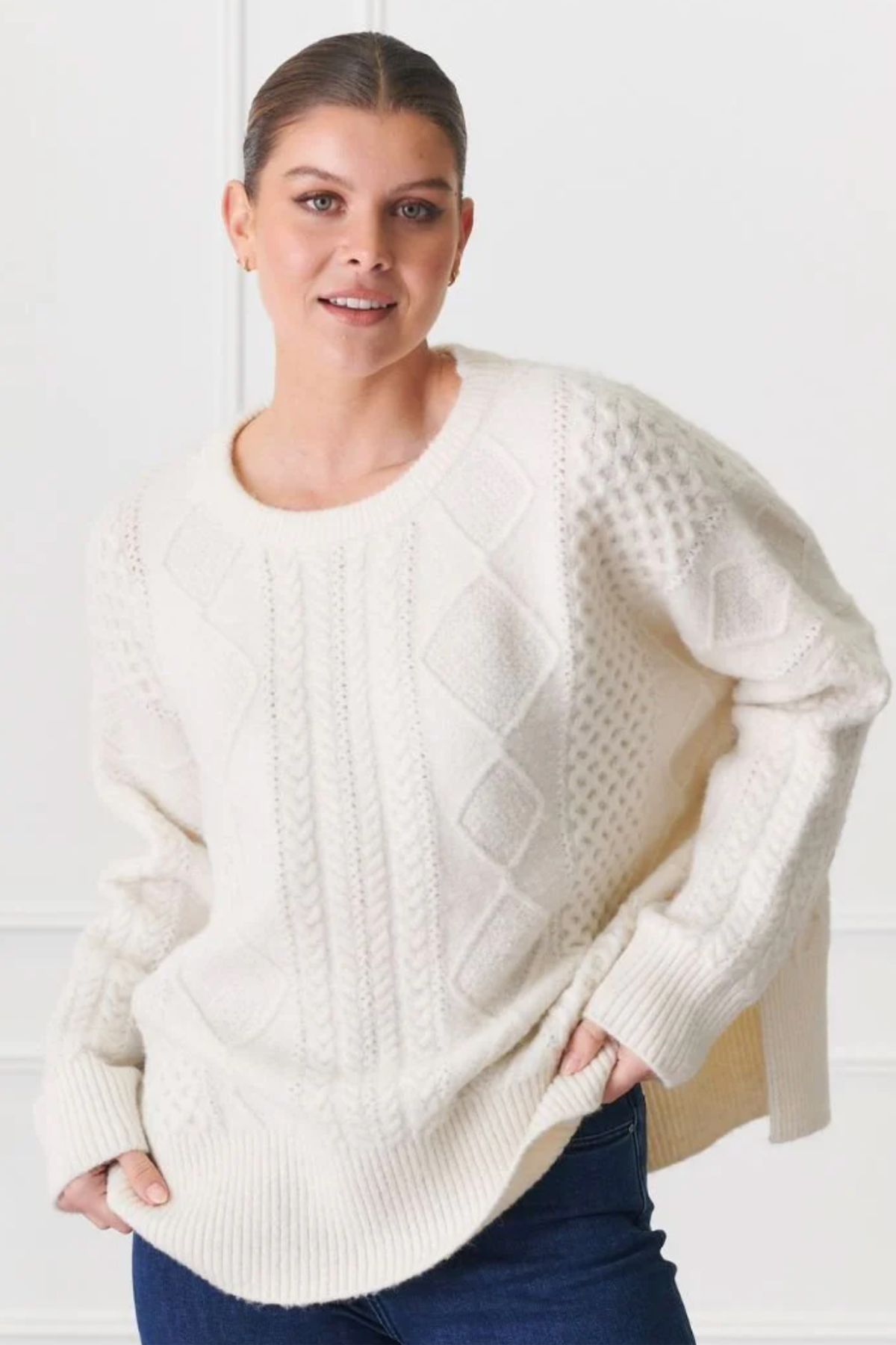 Guernsey Knit Jumper Ivory