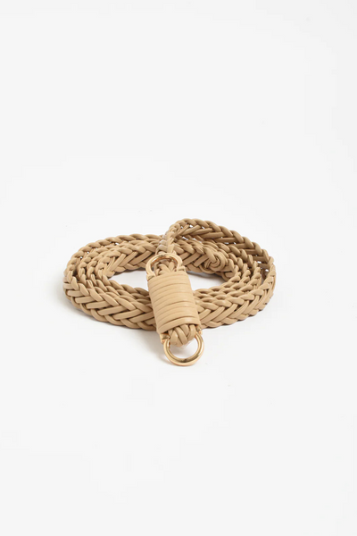Plaited Thin Waist Belt Camel