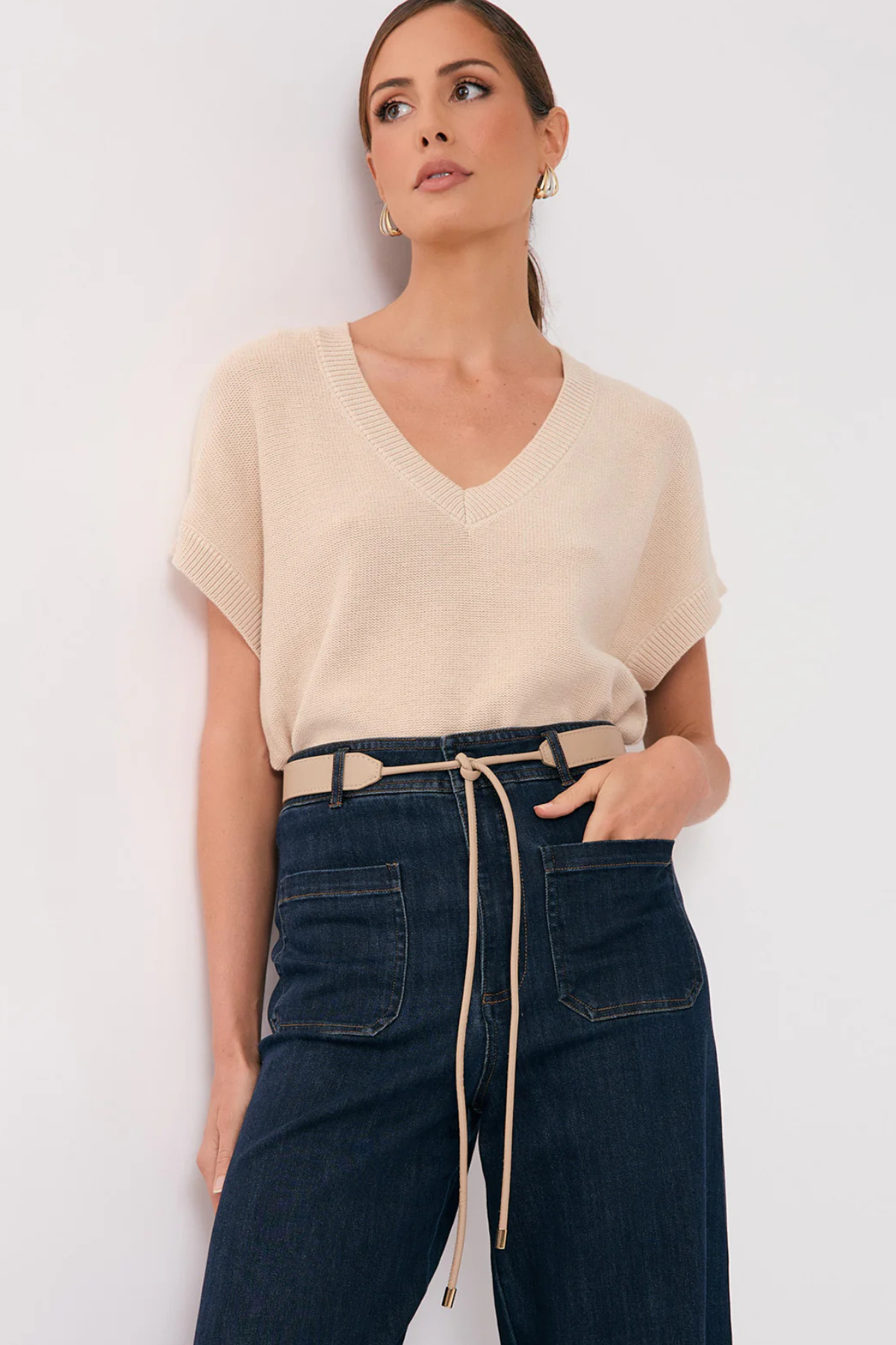 Tie Front Wide Back Belt