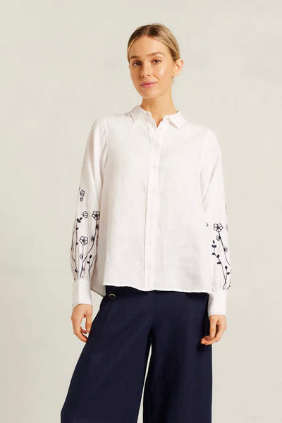 Calla Shirt White Navy