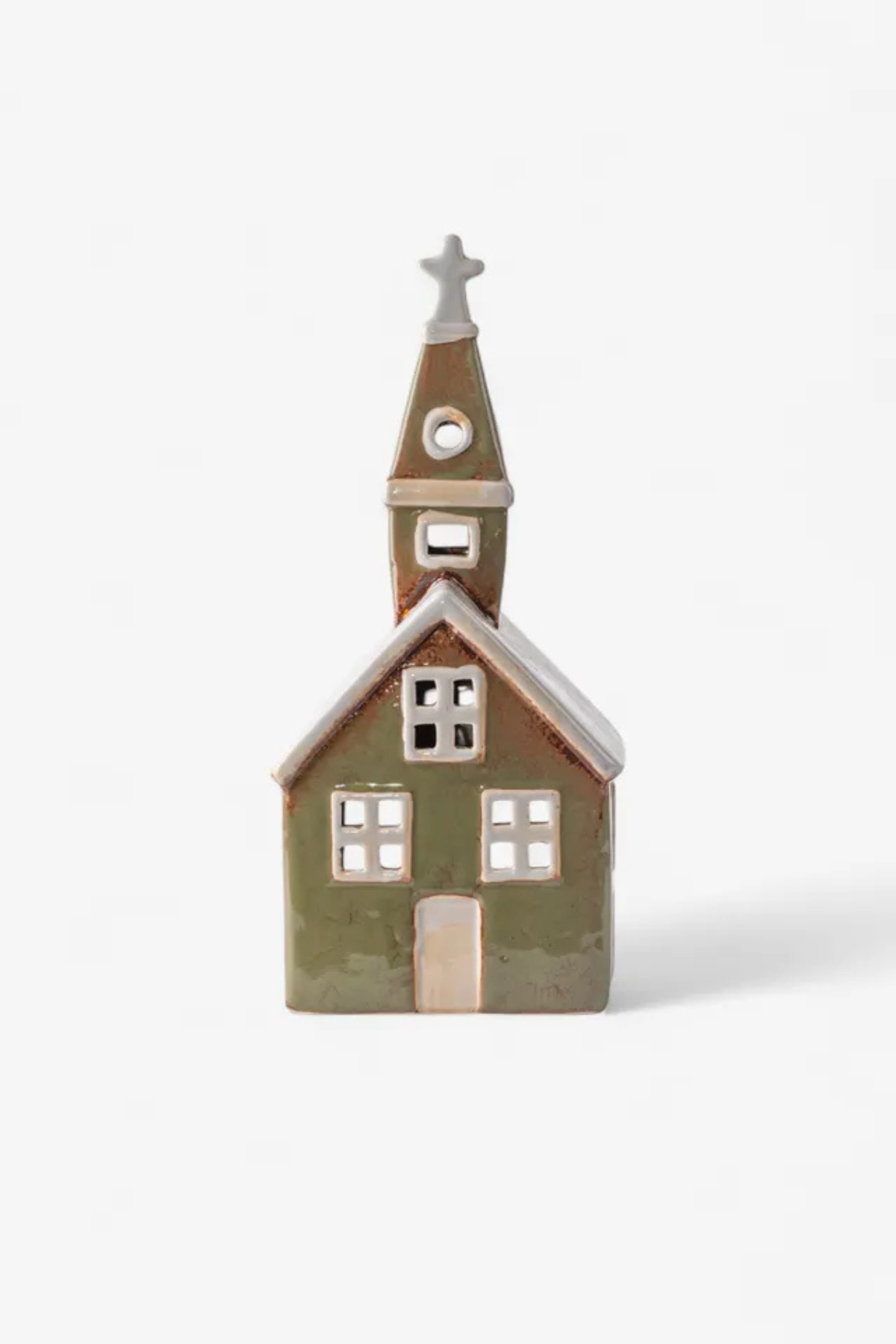 Alsace Tea Light Church Olive Green