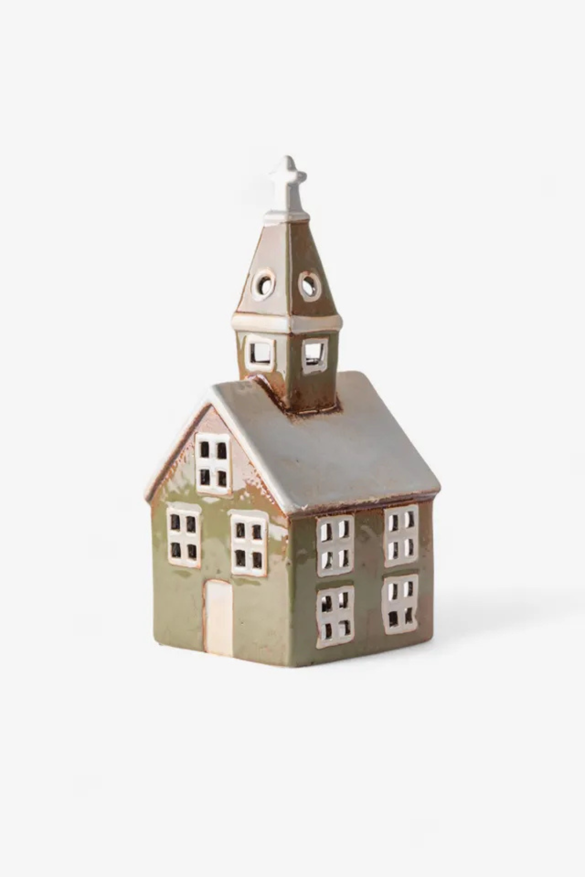 Alsace Tea Light Church Olive Green