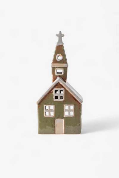 Alsace Tea Light Church Olive Green