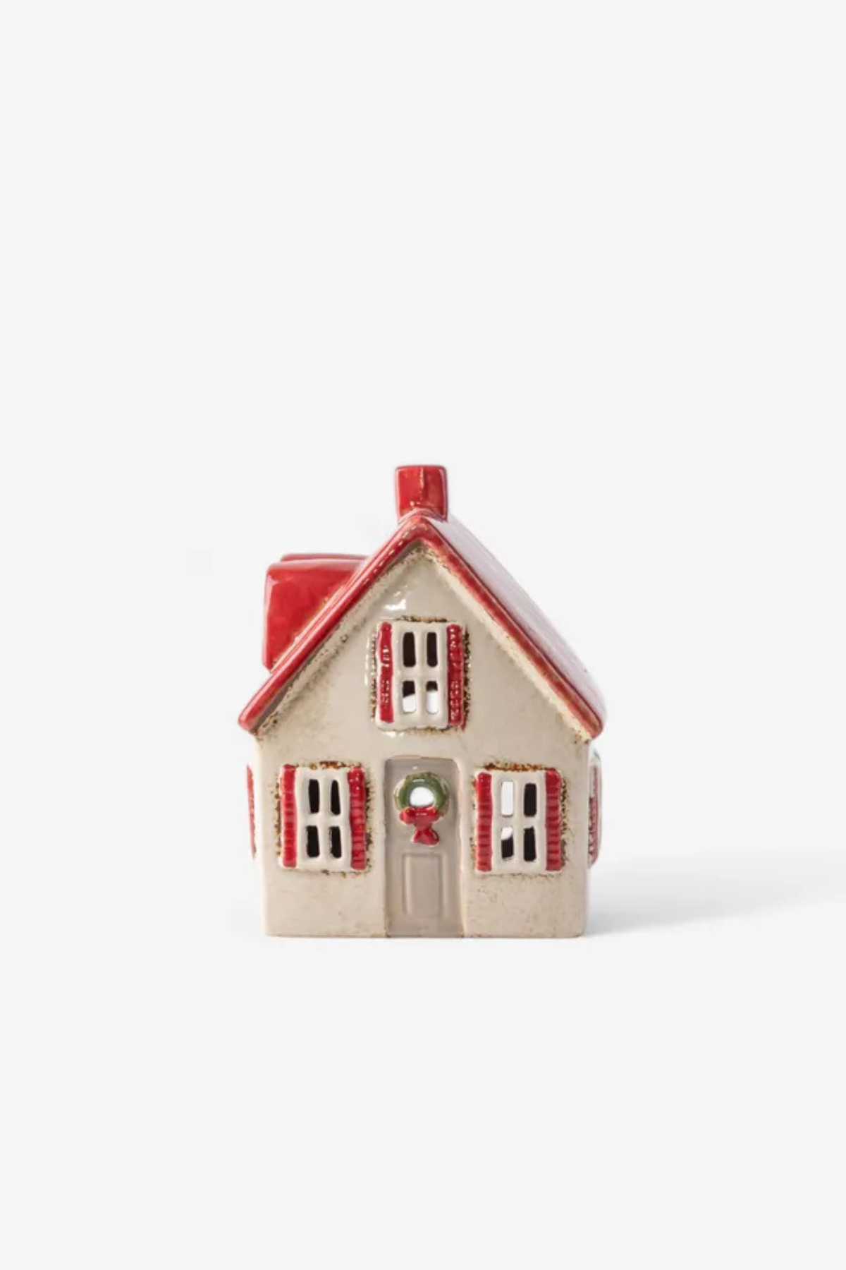 Alsace Tea Light Cottage Cream with Shutters