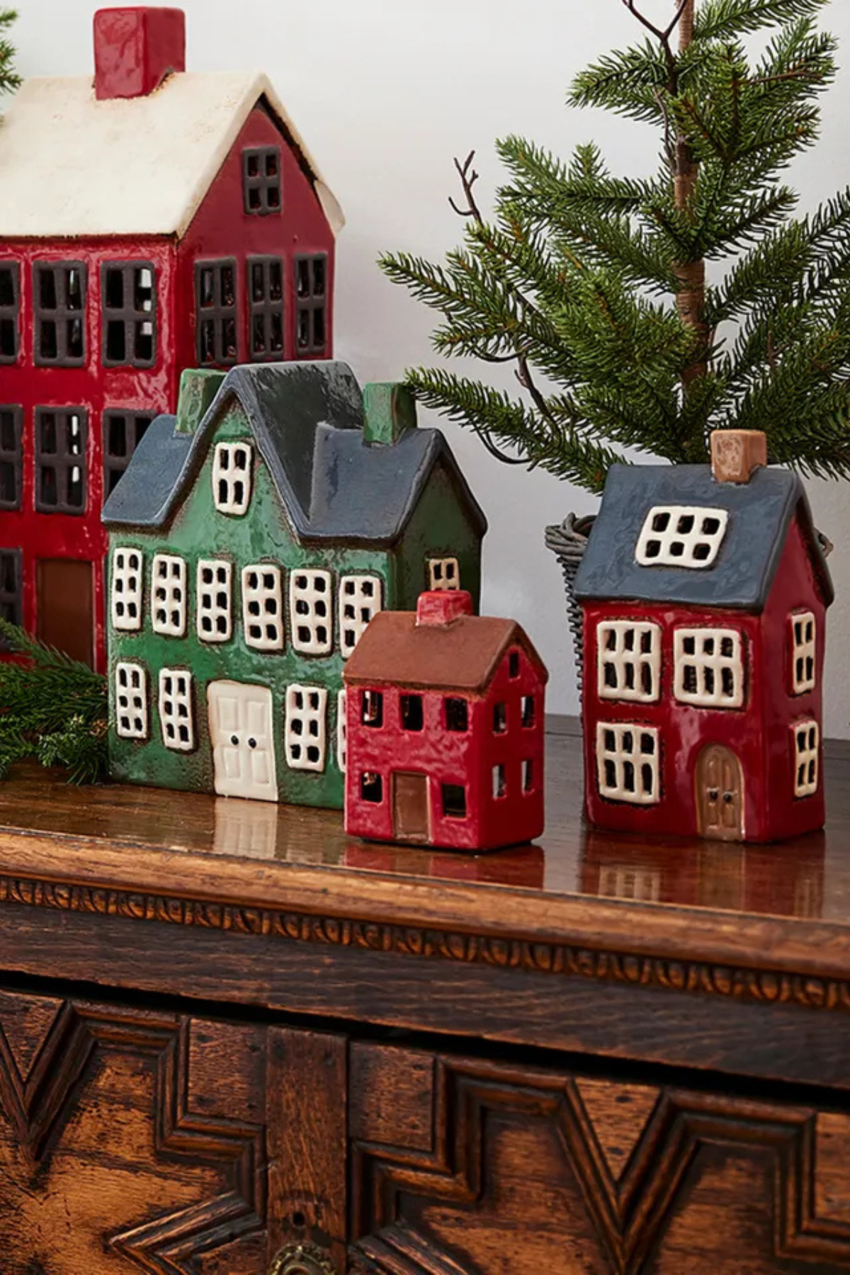 Alsace Tea Light House Navy Roof