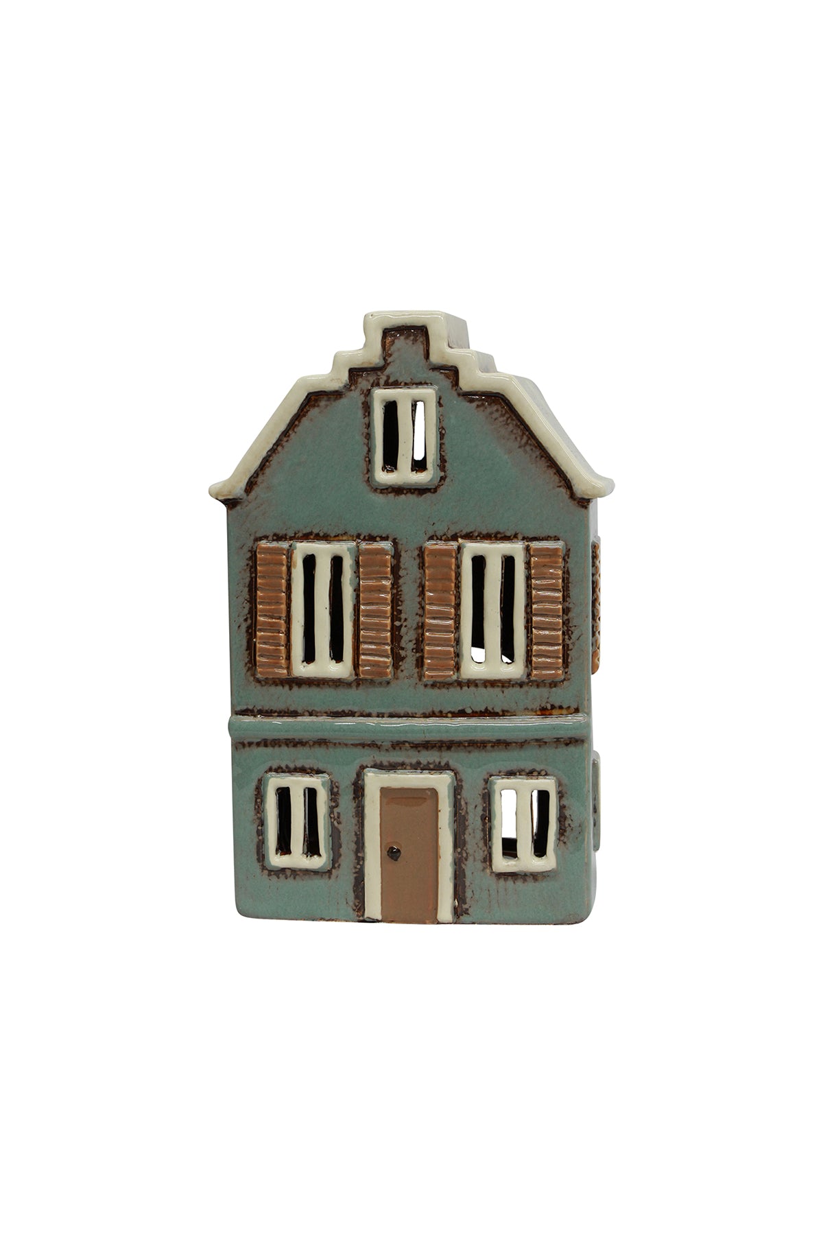 Alsace Tealight House with Shutters Blue