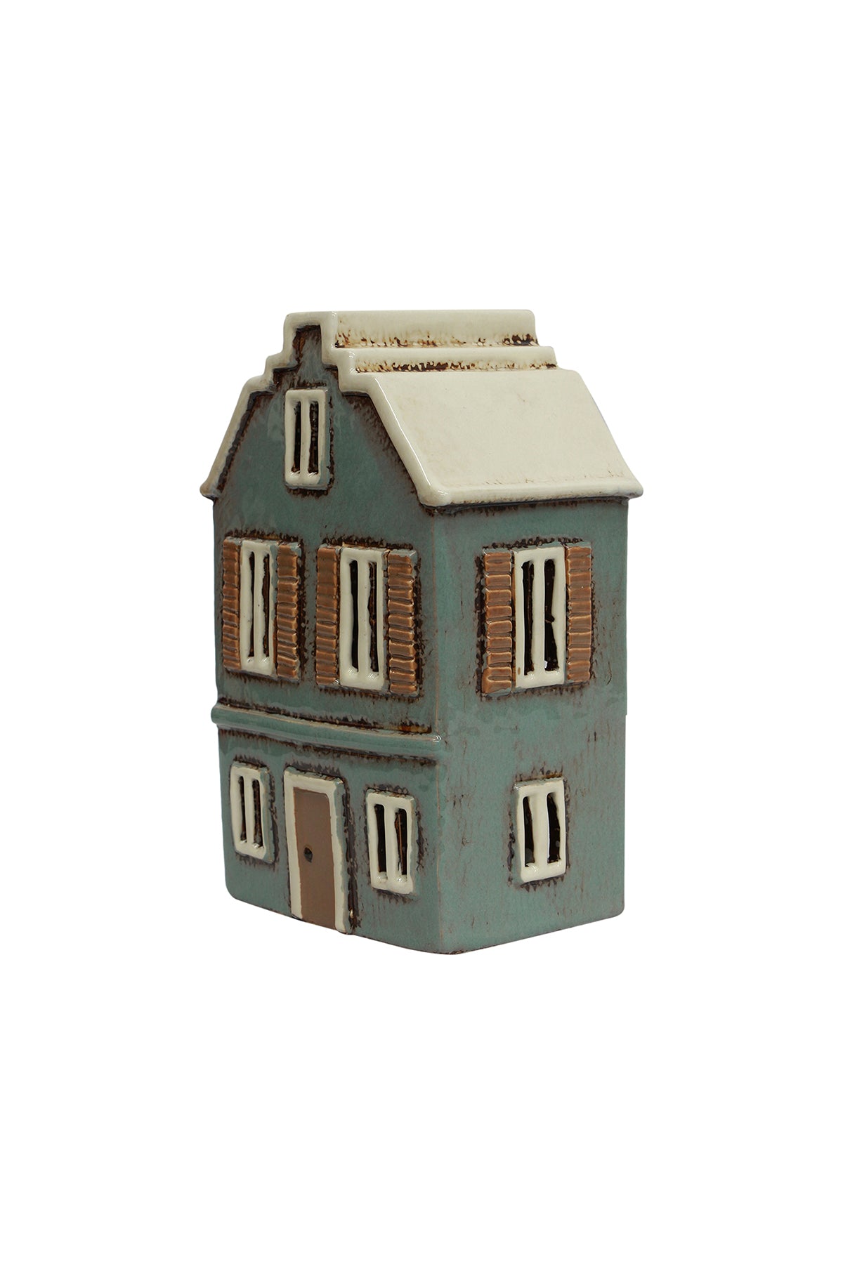 Alsace Tealight House with Shutters Blue