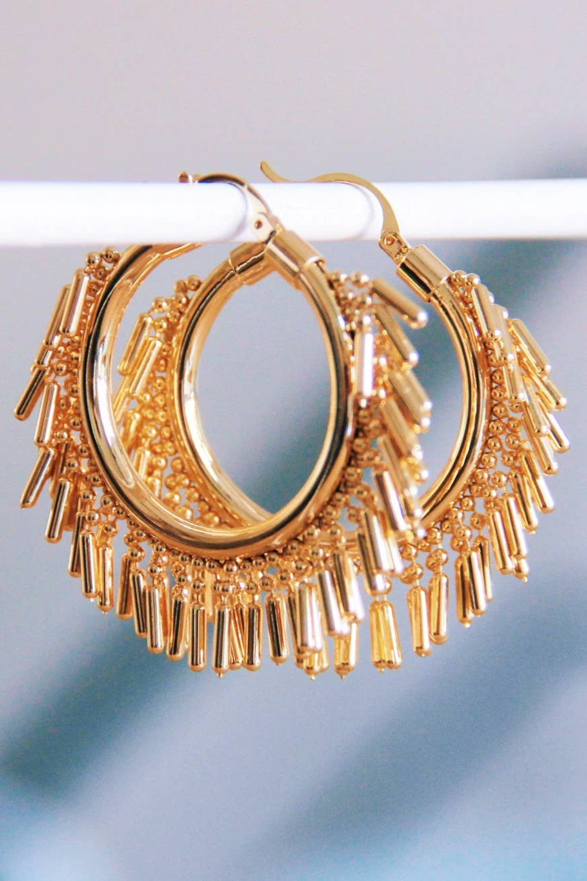 Ball Chain Hoop Earrings