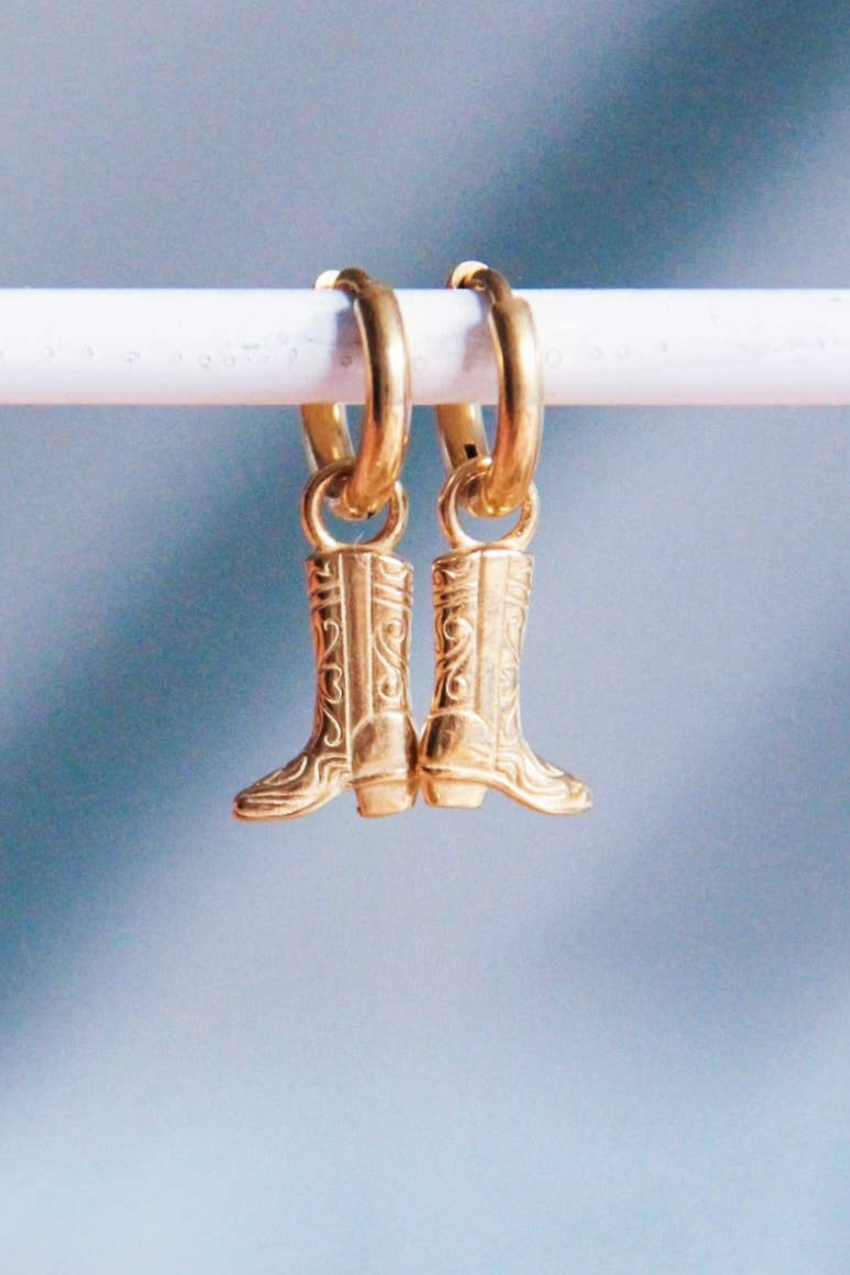 Cowboy Boot Gold Hoops