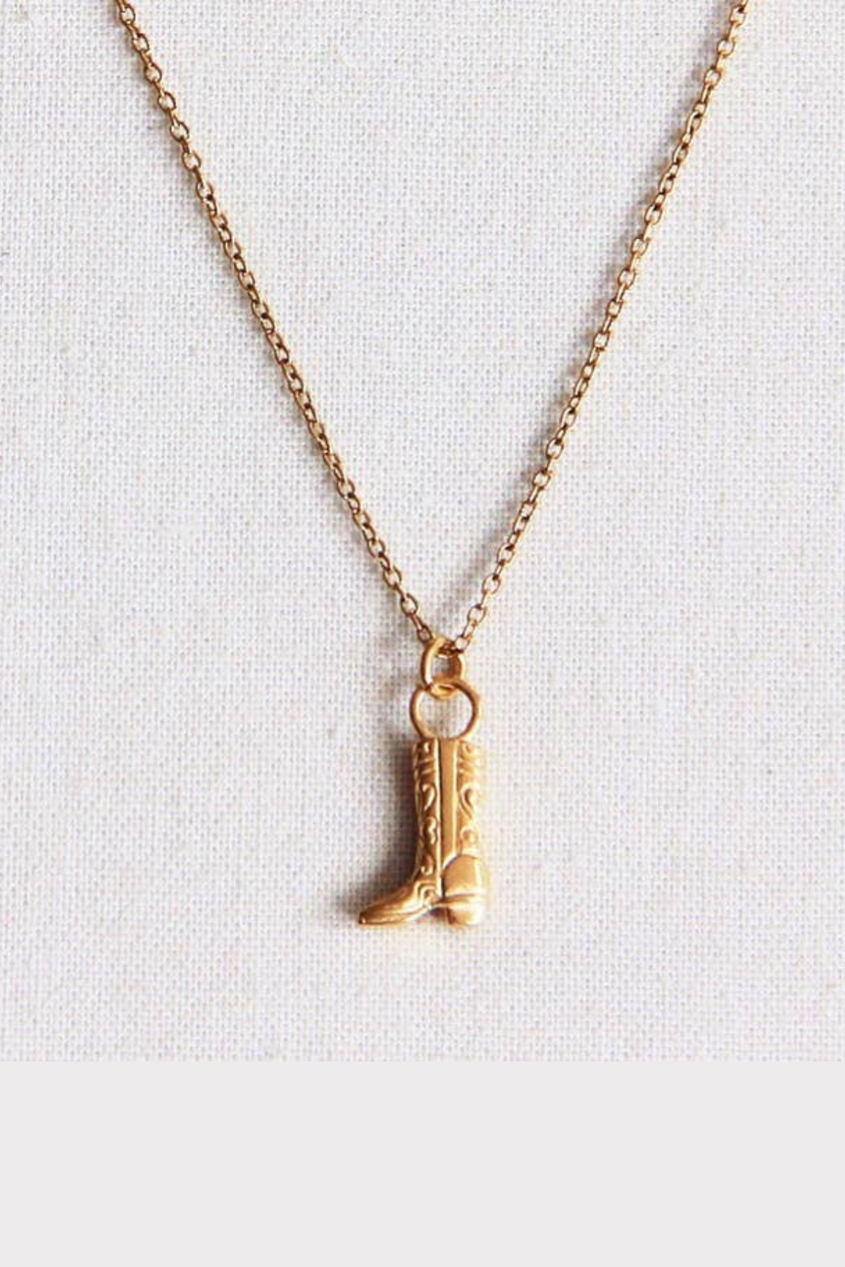 Cowboy Boot Gold Necklace