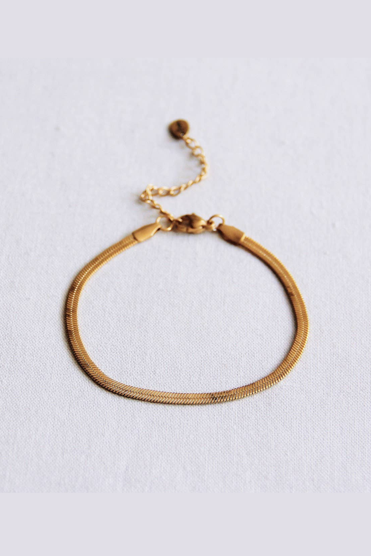 Flat Snake Gold Bracelet