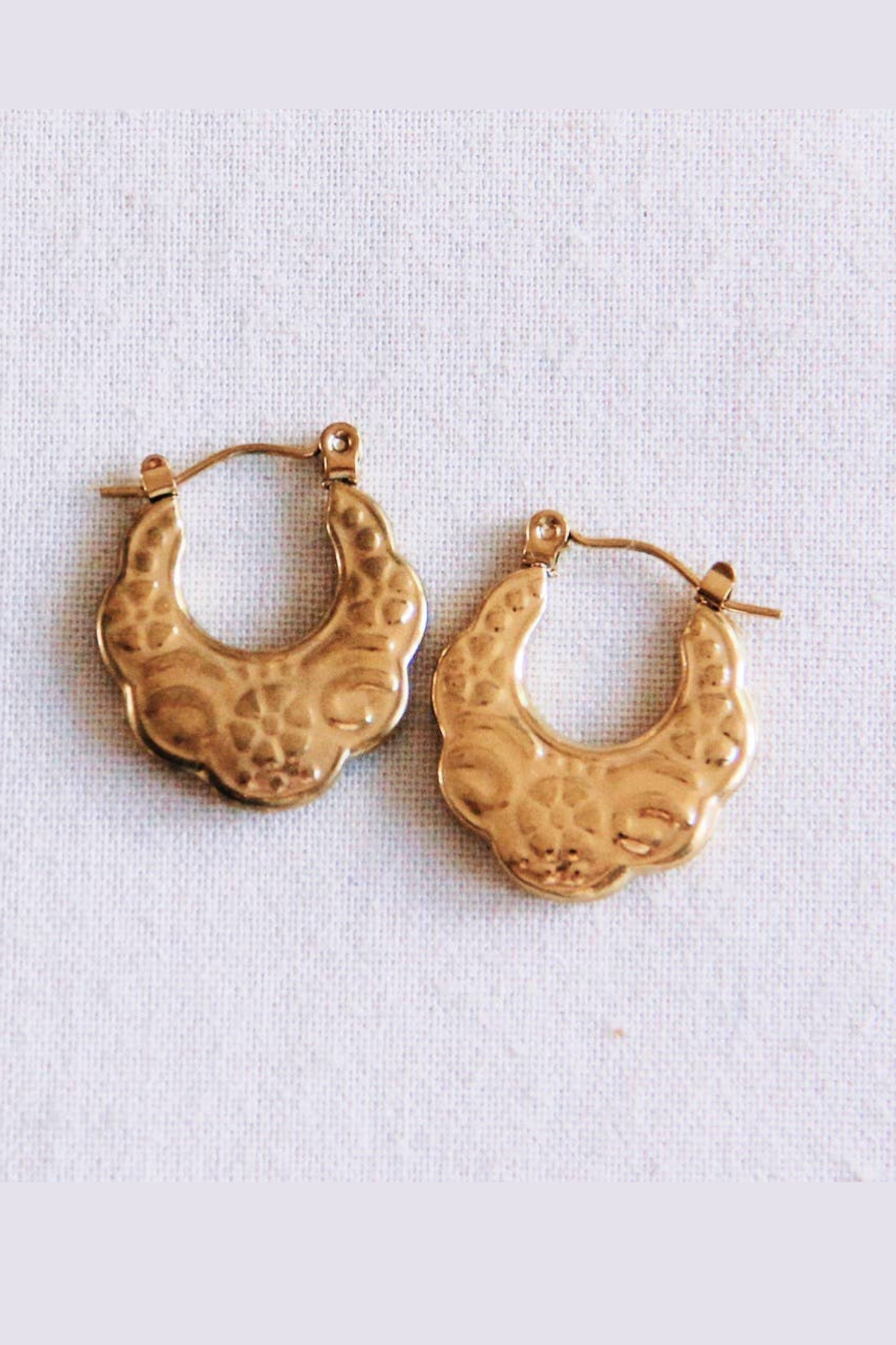 Floral Gold Hoops