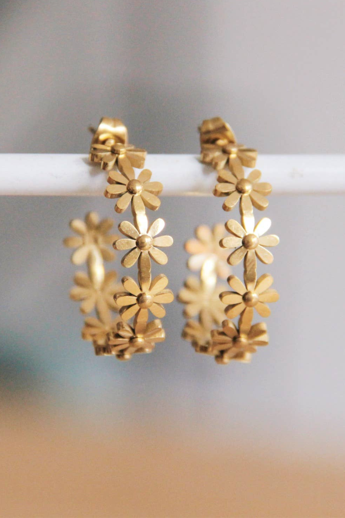 Flower Hoop Earring