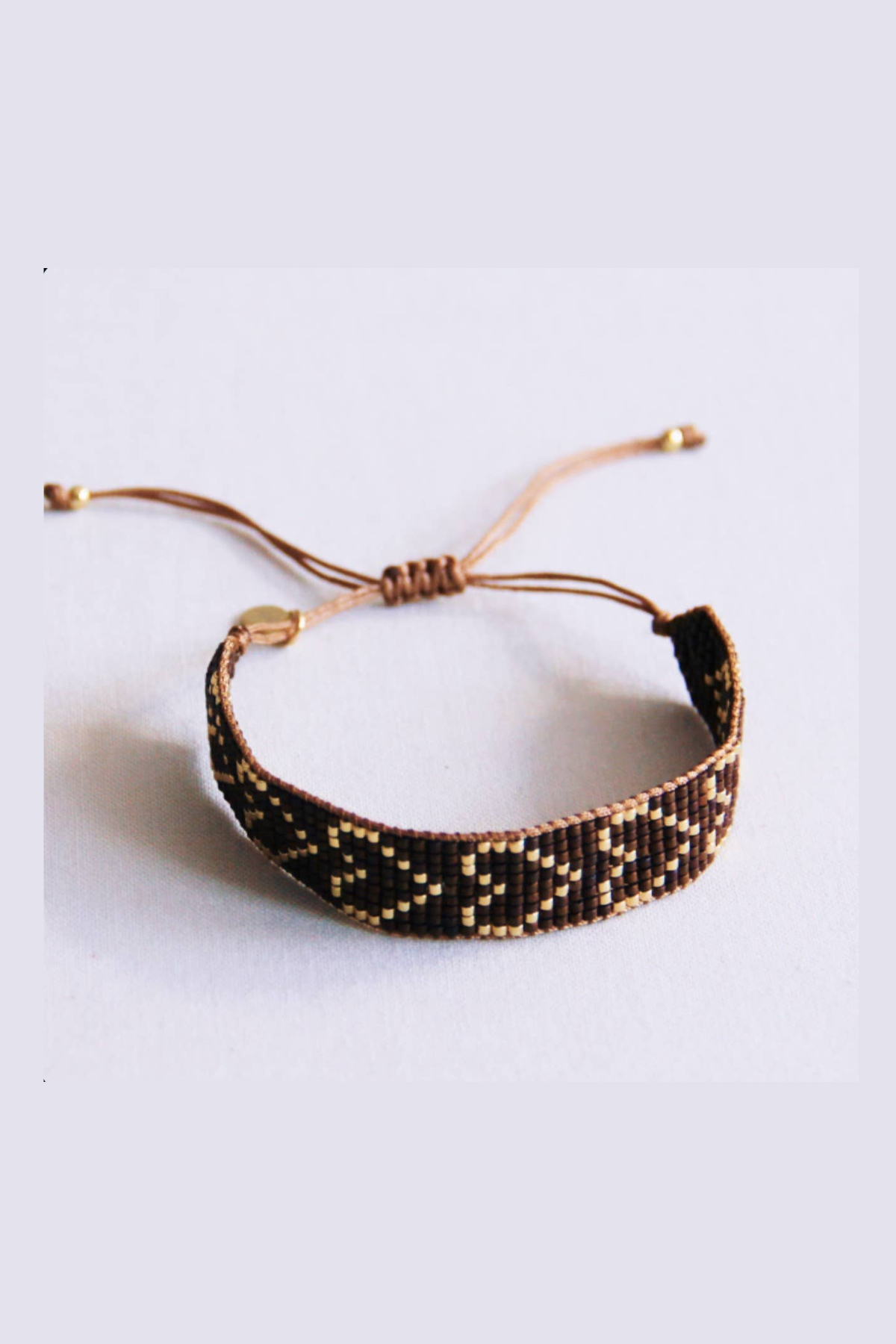Heart Woven Bracelet Chocolate Gold
