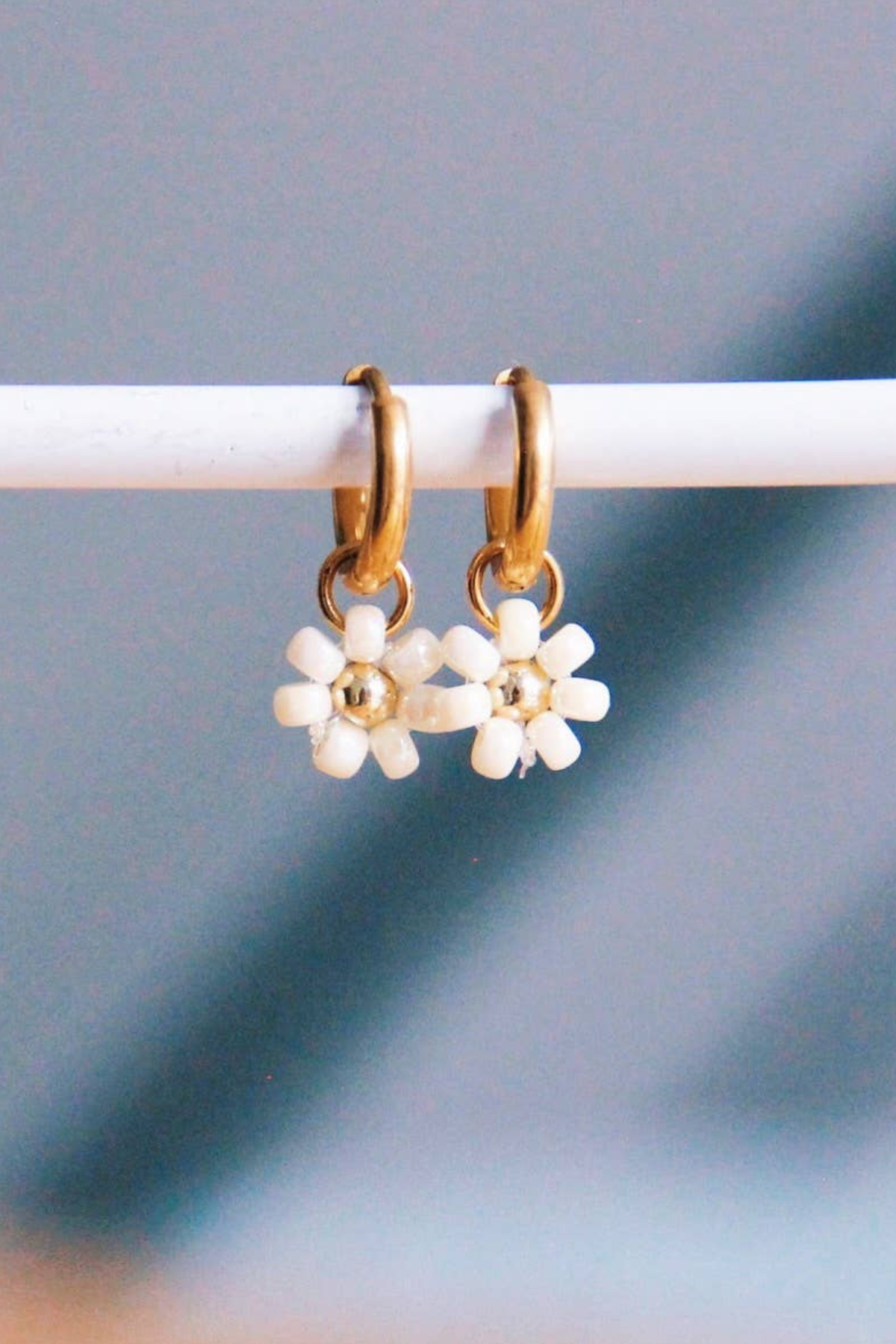 Hoop Earrings Daisy Flower