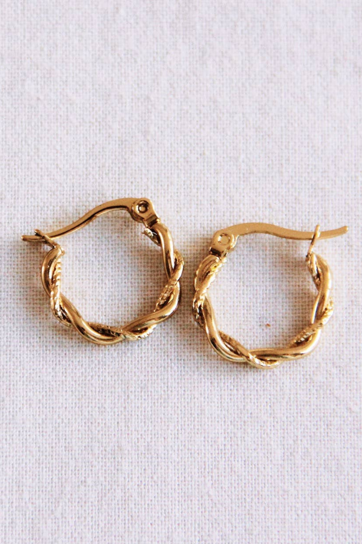 Twisted Gold Hoops