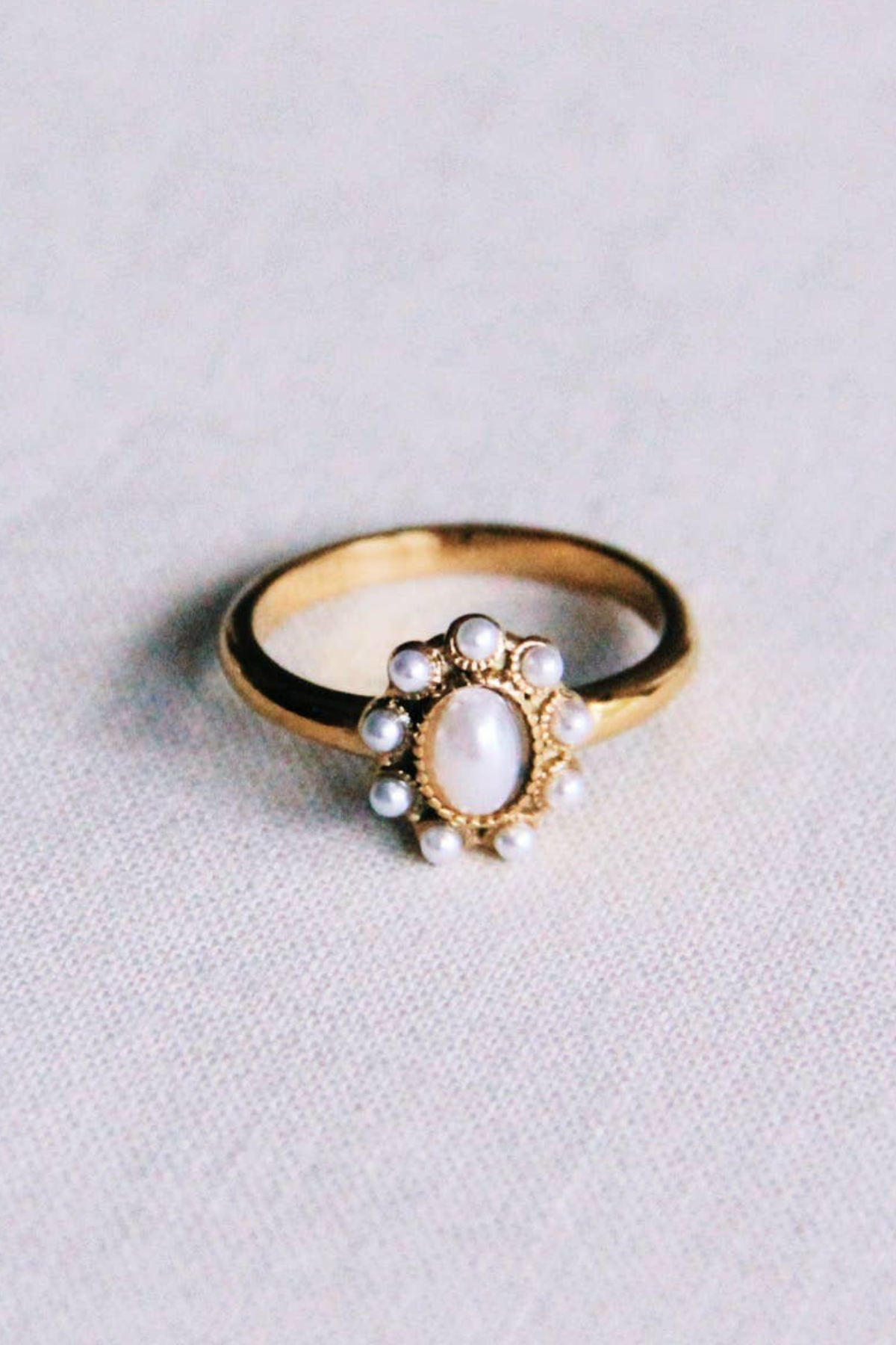 Vintage Stone & Pearl Ring
