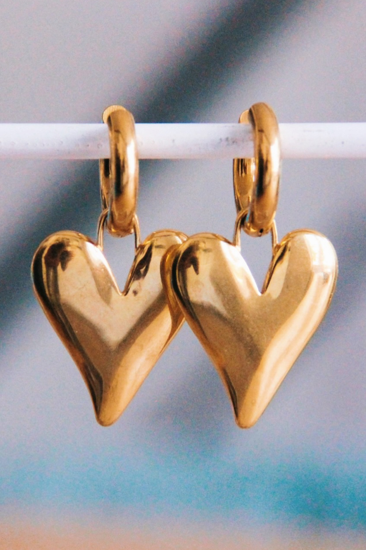 Closed Heart Hoop Earring