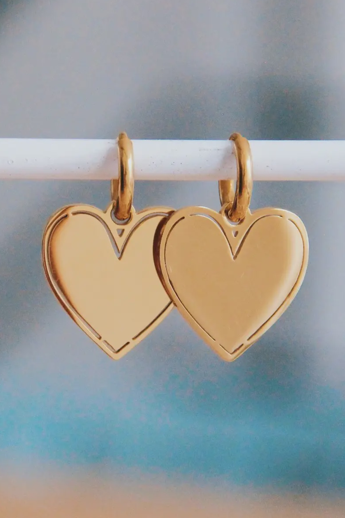 Stainless Steel Earrings with Closed Heart