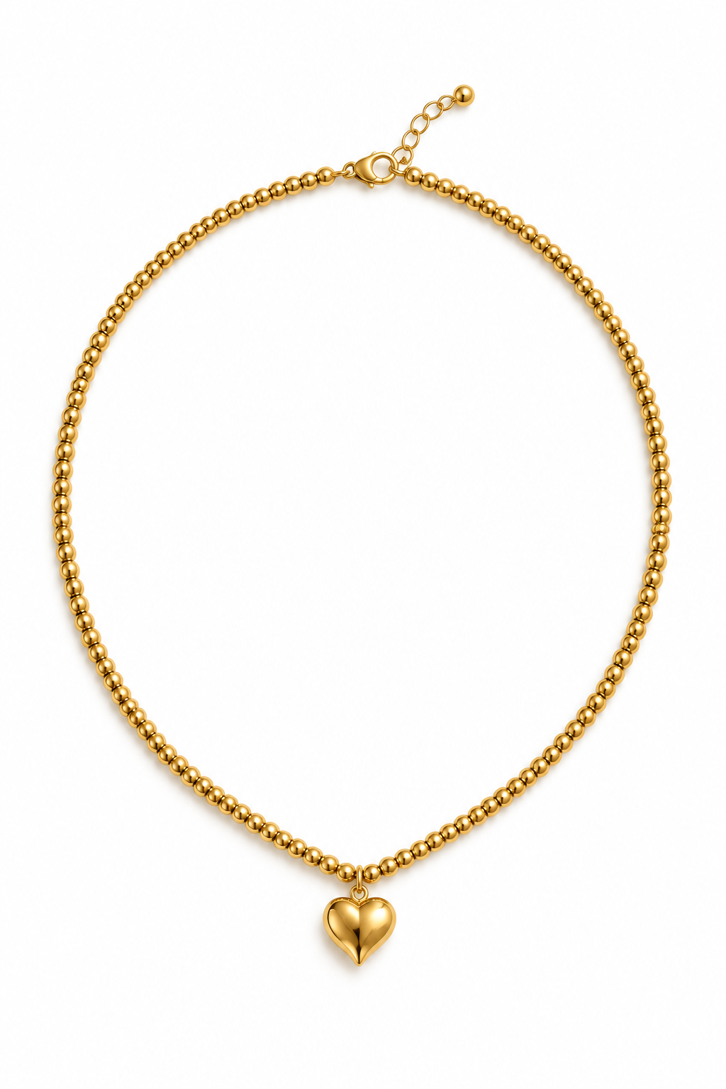 Beaded Necklace with Gold Heart