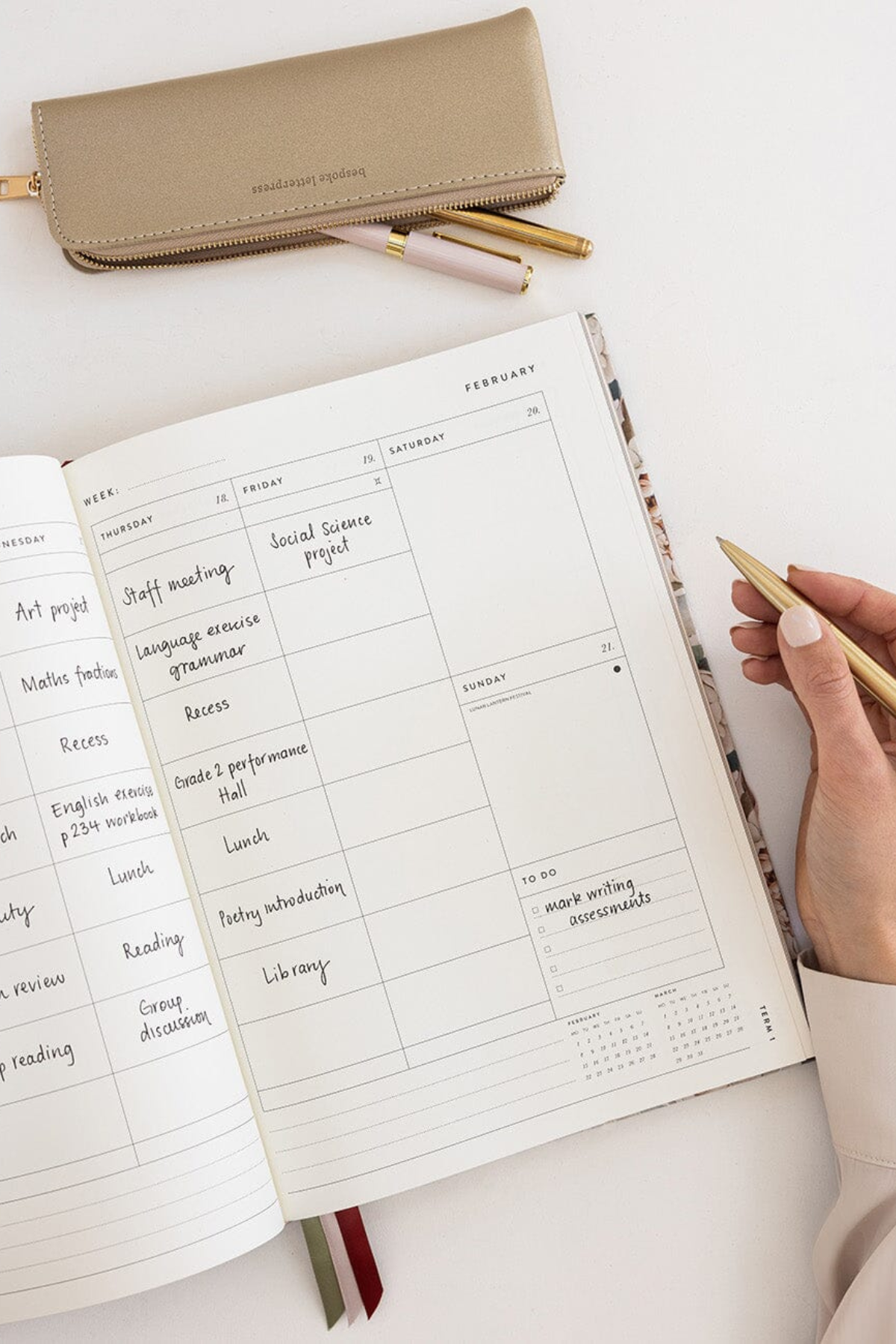 2027 Teachers A4 Planner Heritage Roses