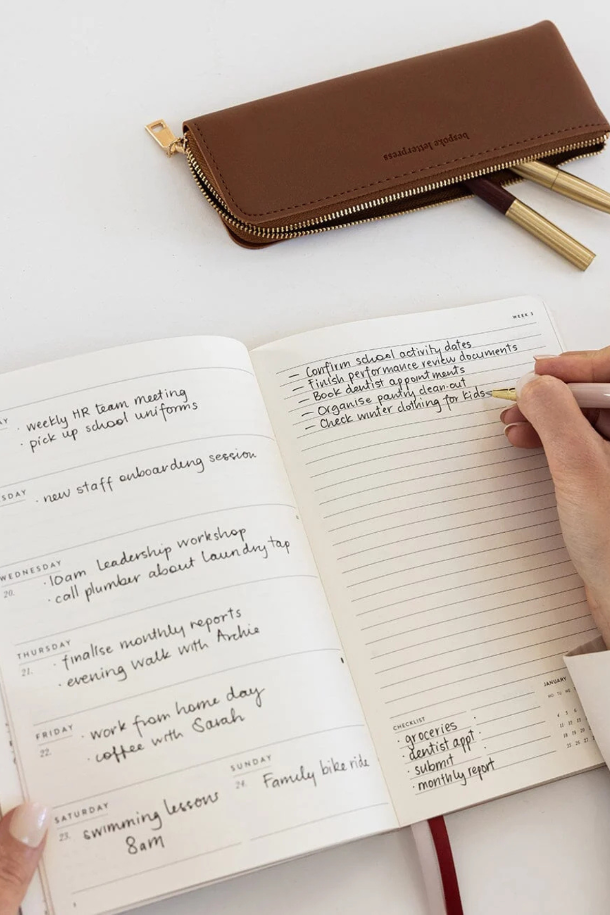 2027 Weekly Planner Notebook Heritage Roses
