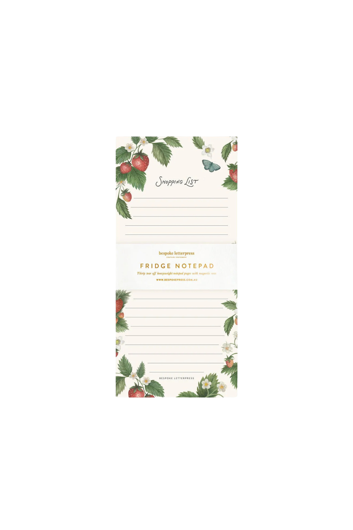 Strawberries Shopping List Notepad
