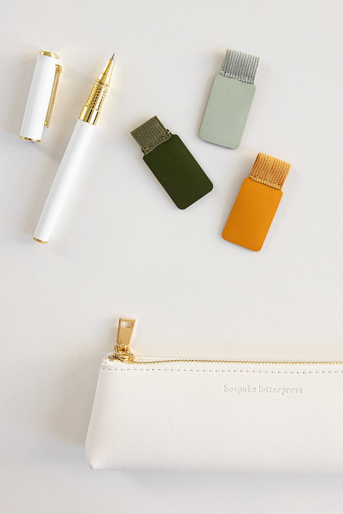 Adhesive Rectangle Pen Loop Olive Green