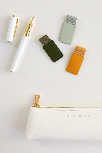Adhesive Rectangle Pen Loop Olive Green