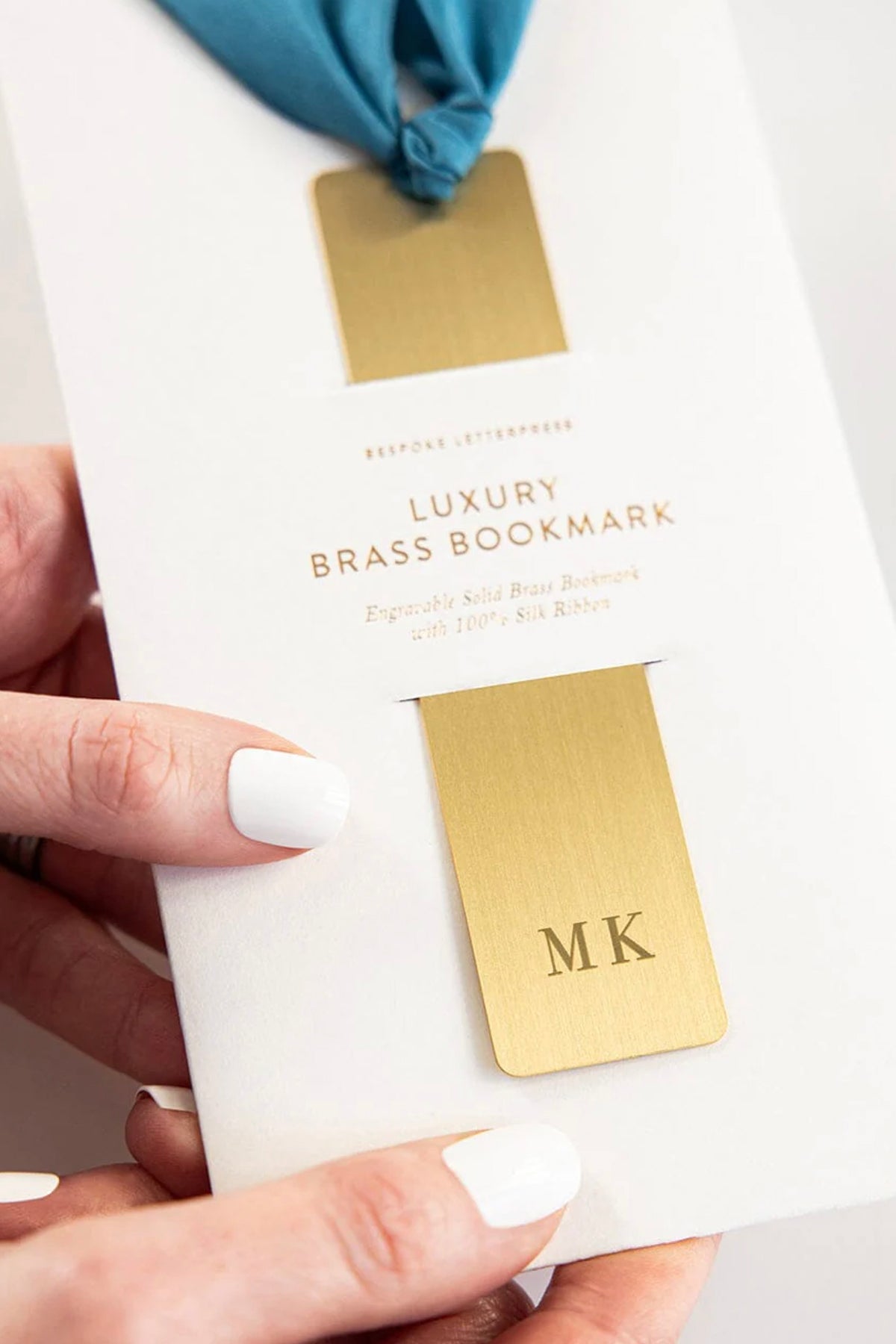 Brass Bookmark Teal