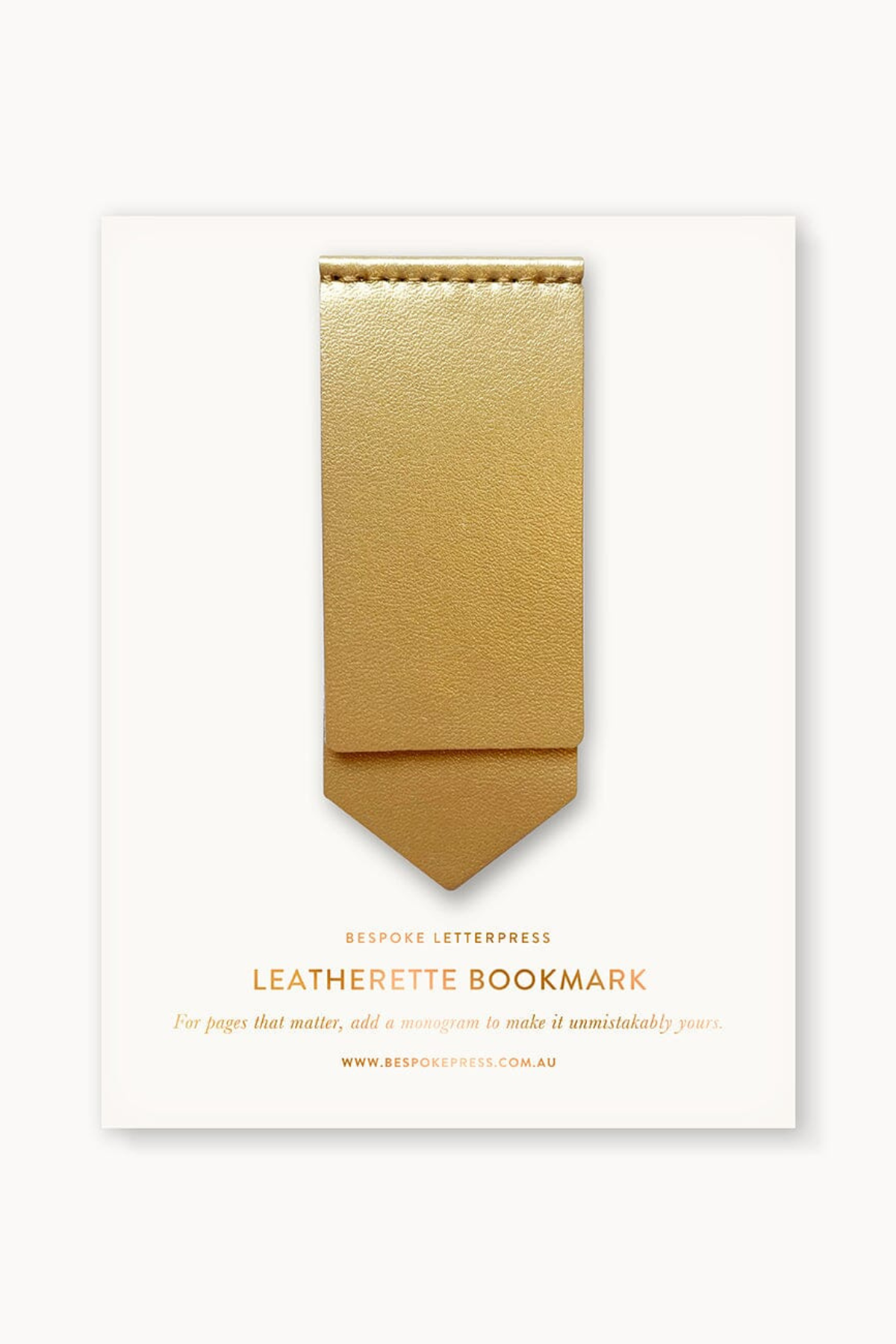 Leatherette Bookmark Gold