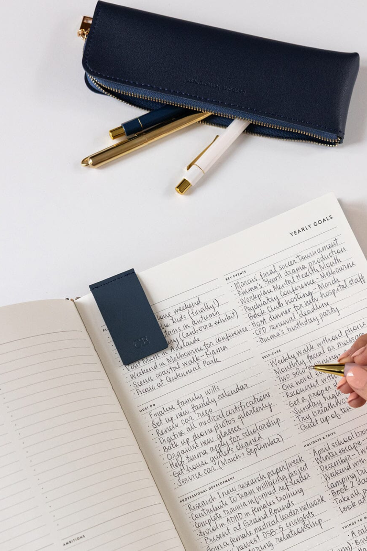 Leatherette Bookmark Royal Blue
