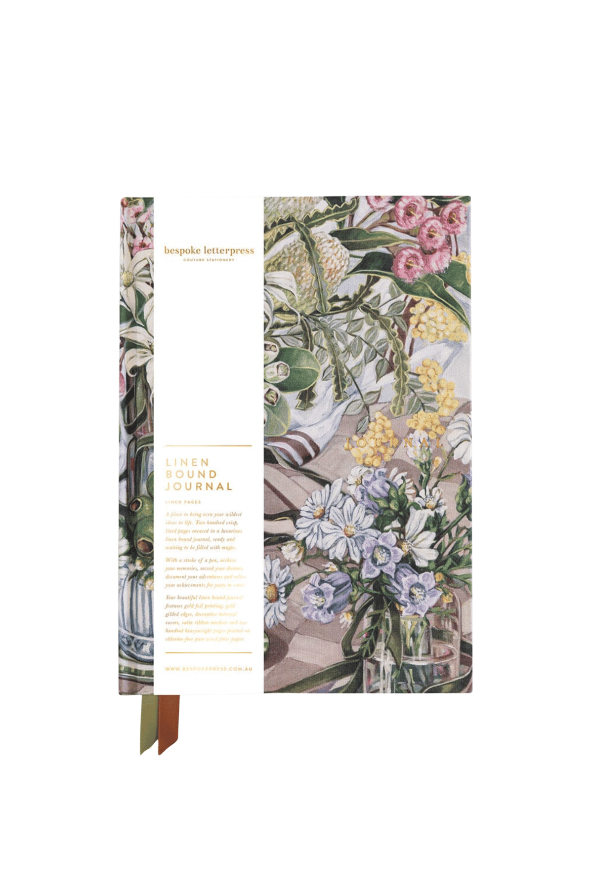 Linen Bound Journal Bushland Ribbons