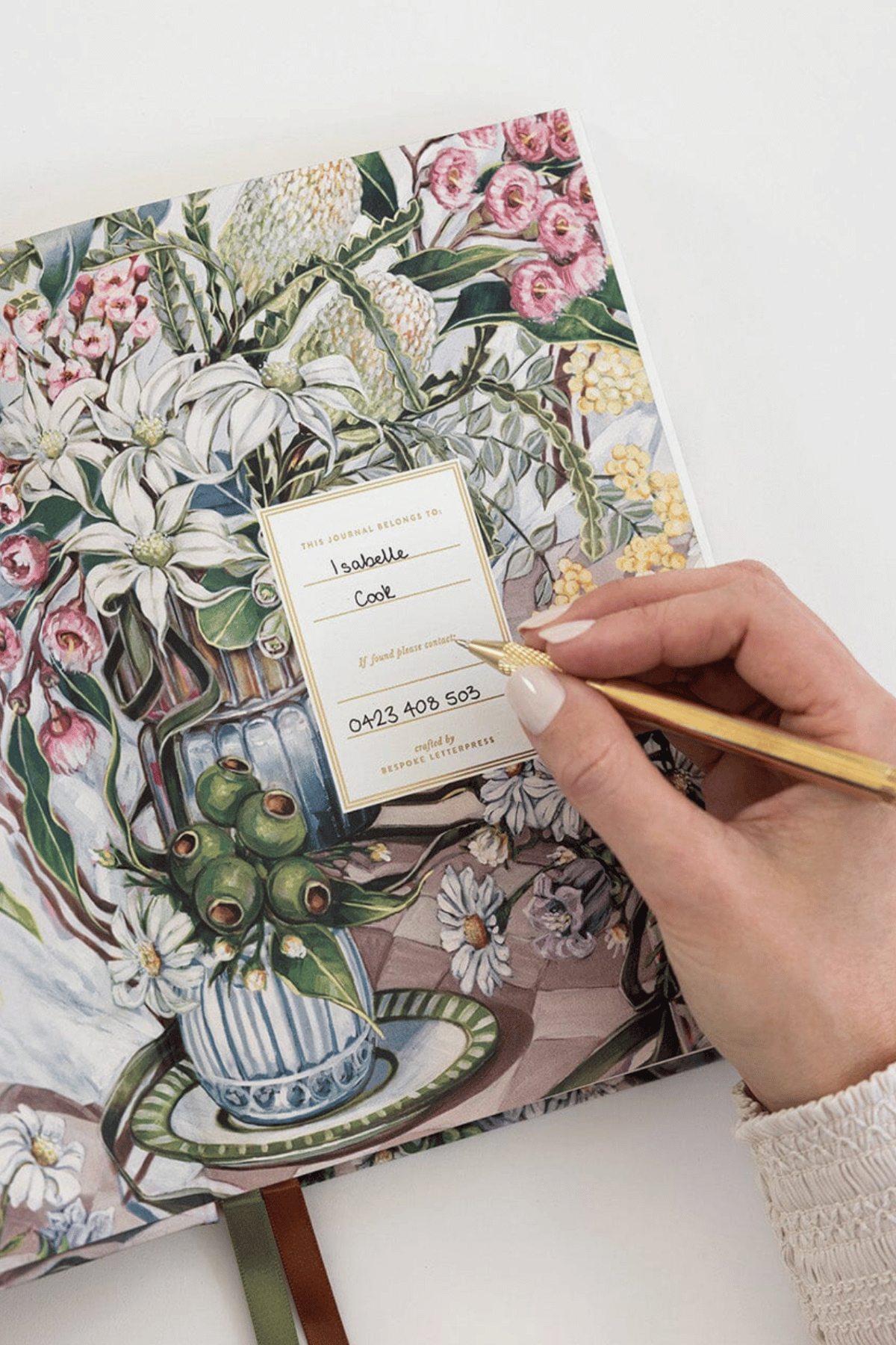 Linen Bound Journal Bushland Ribbons