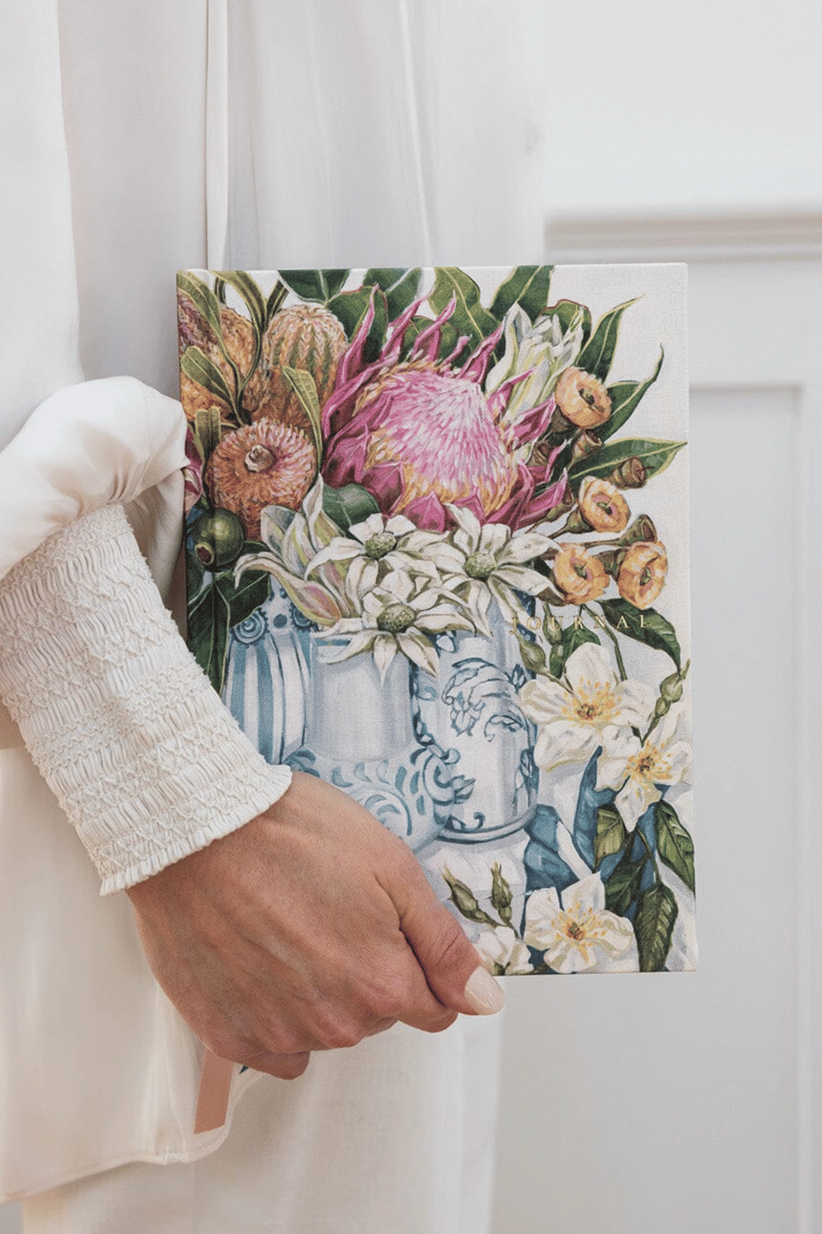 Linen Bound Journal Three Vases With Lemons
