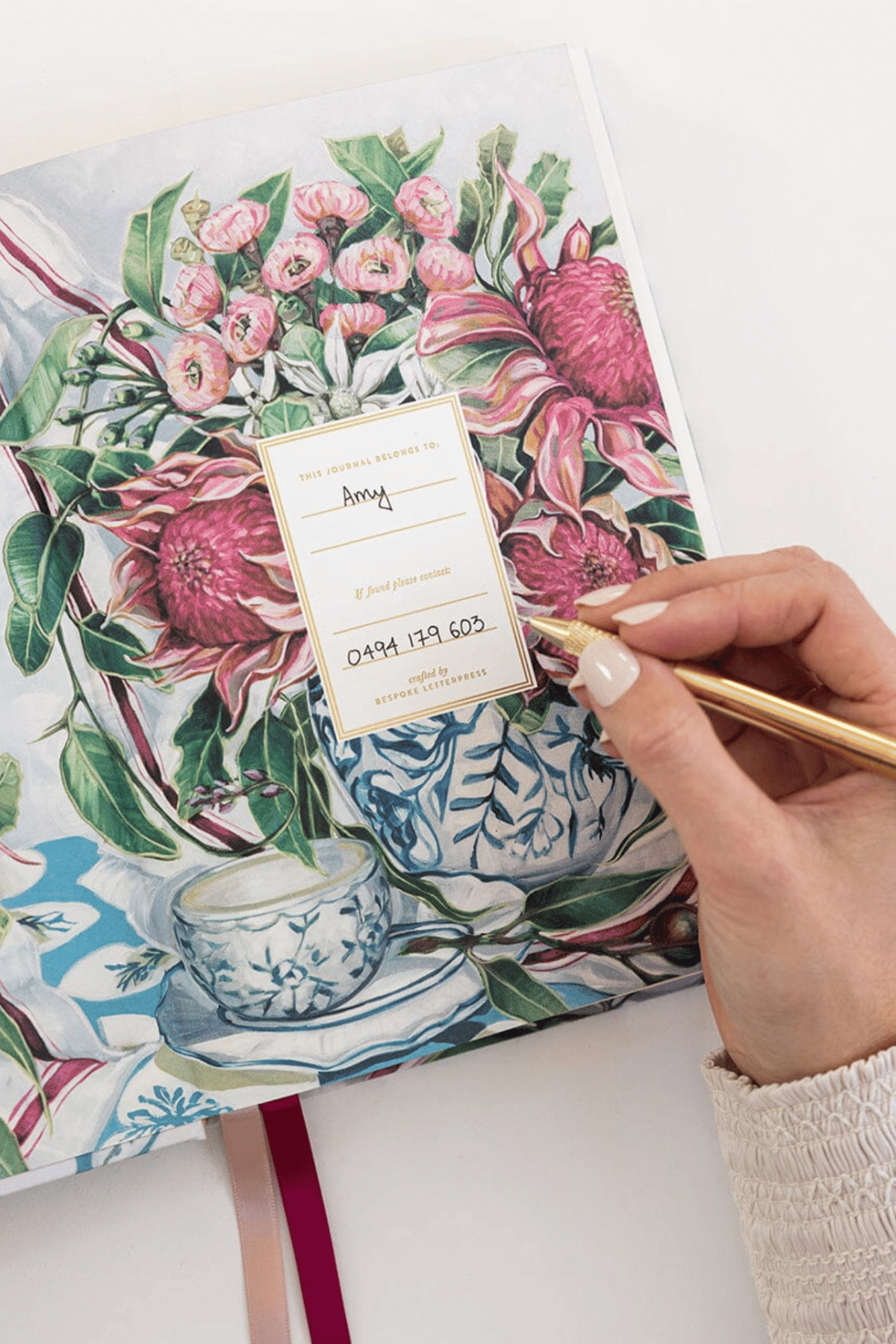 Linen Bound Journal Waratah